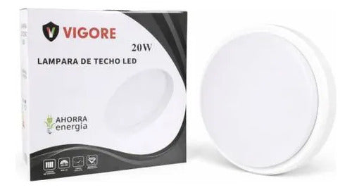 Panel Led Redondo Superficie 20w Luz Fría 7000k Plafón Blanco
