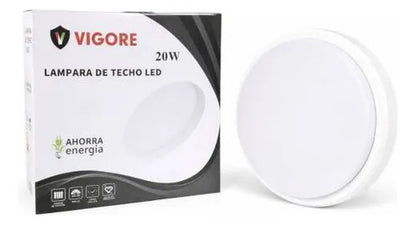 Panel Led Redondo Superficie 20w Luz Fría 7000k Plafón Blanco