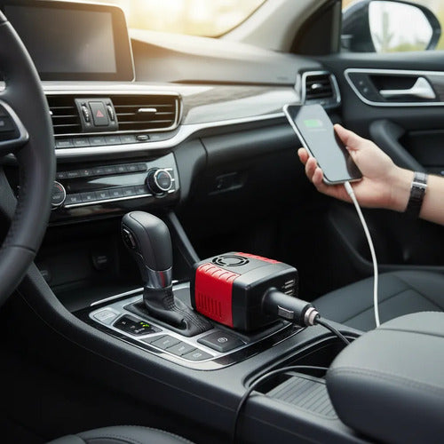 Convertidor Energía Auto Inversor Corriente 2 Usb Cargador