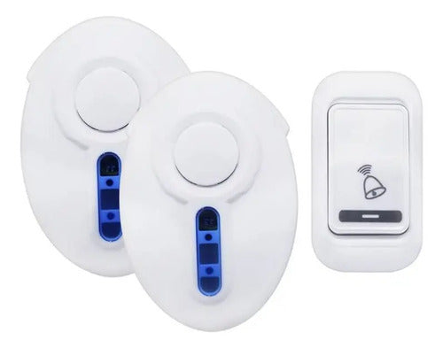 Timbre Inalambrico Exterior Doble 220v Anti Interferencias Blanco