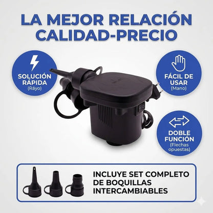 Inflador Electrico Piletas Colchones Camping Tres Picos 55 W