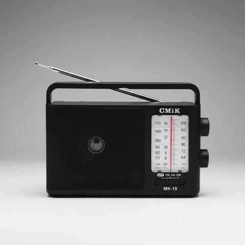 Radio Portatil Electrica Y A Pila Fm Am 3 Bandas Negro