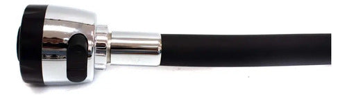 Puntero Grifo Pico Para Monocomando Flexible Con Roseta Plateado Con Negro