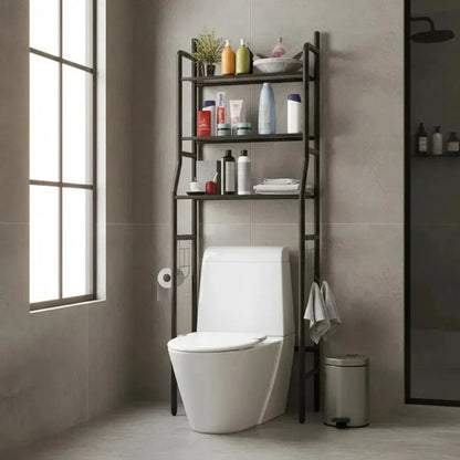 Organizador De Ducha De Pared Para Baño Con 3 Estantes De Metal Negro