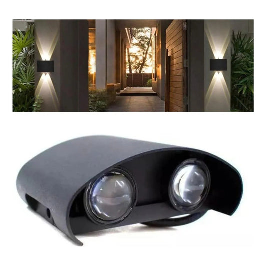 Aplique Pared Bidireccional Foco Exterior Lampara 2 Luces