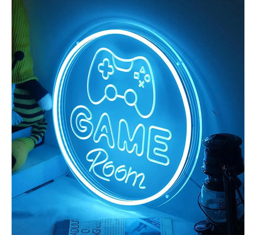 Letrero Neon Cuadro Led Game Room Usb Dimm Blanco