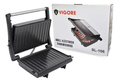 Grill Parrilla Electrica Sandwichera 180 Grado Antiadherente Negro