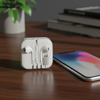 Auriculares Ios Cable Micrófono Manos Libres Control Volumen Blanco