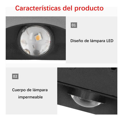 Lámpara De Pared Dehobo Led De 4w Para Exterior E Interior, Pack De 2 Luces Arriba Y Abajo, Luz Cálida Impermeable Negro