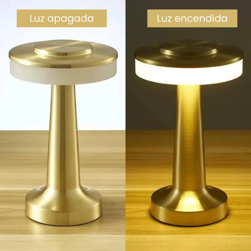 Lampara Velador Luz Led Touch Recargable Escritorio Mesa Rosa Gold Dorado