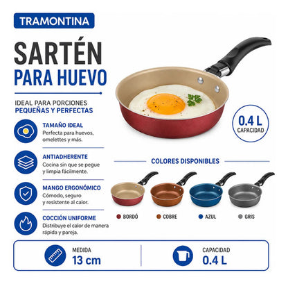Sartén Antiadherente 13cm Omeletera Huevo 0.4l Cocina Aleatorio