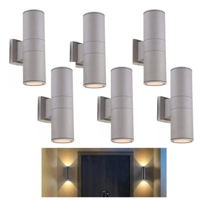 Set X6 Aplique Pared Exterior Luminaria Foco Bidireccional
