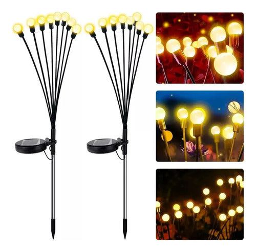 Set X8 Luces Solares Led Jardin Estaca Lampara Exterior Foco
