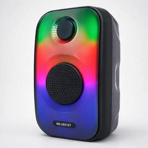 Parlante Bluetooth Portátil 3'' Full Led Tws Usb Tf Fm Rgb Negro
