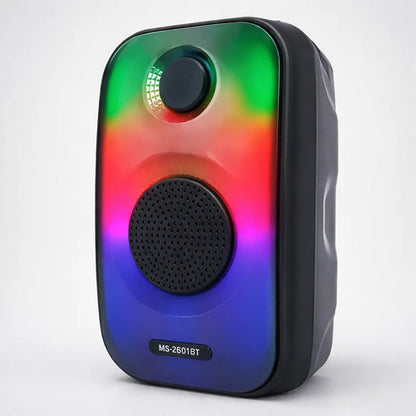 Parlante Bluetooth Portátil 3'' Full Led Tws Usb Tf Fm Rgb Negro