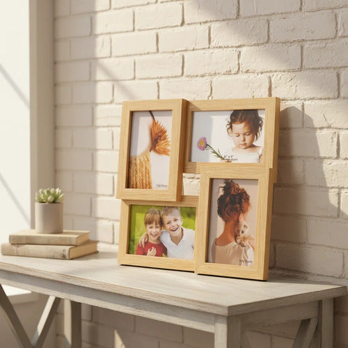 Portarretrato Colgante Marco Multiple X4 Fotos 10x15cm Madera