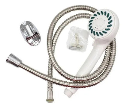 Kit Duchero Teléfono Soporte Manual Universal Manguera 115cm Blanco
