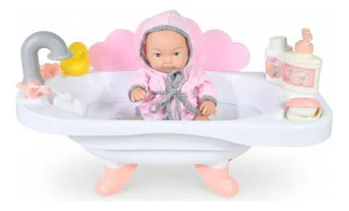 Muñeco Bebé De Juguete 30cm Con Bañera Y Accesorios