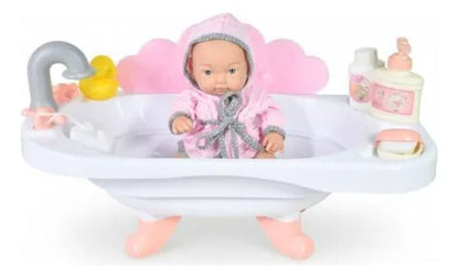 Muñeco Bebé De Juguete 30cm Con Bañera Y Accesorios