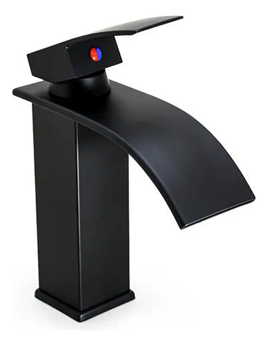 Monocomando Negro Lavatorio Canilla Baño Mezcladora Pileta