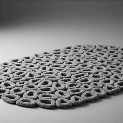 Alfombra Baño Goma Antideslizante 34x64cm Ventosas Calado Gris