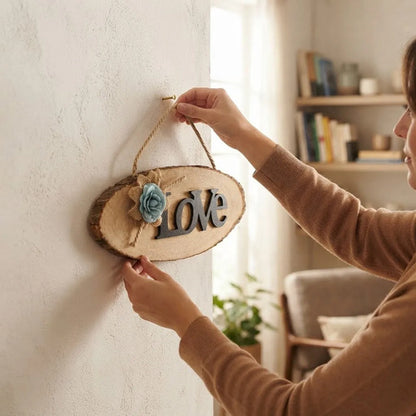 Adorno Cartel Decorativo Love De Madera 30x12cm Love