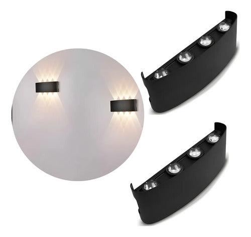 Set X2 Aplique Pared Exterior Luminaria Foco Bidireccional
