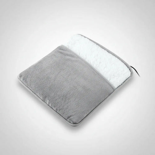 Calentador Calienta Pies Electrico Usb Felpa 30cm Invierno Gris