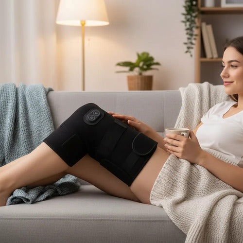 Masajeador Termico Hombrera Rodilla Calor Vibracion Usb Negro