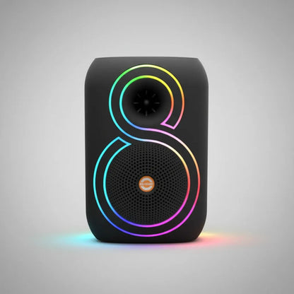 Parlante 8 Bluetooth Led Rgb Tws Usb Fm Microfono 25w Set Negro