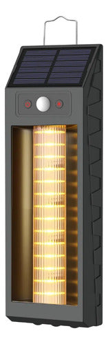 Foco Solar Led Exterior Sensor De Movimiento Lampara Negro Blanco Cálido