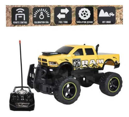 Camioneta 4x4 Control Remoto Todoterreno Escala 1:14 Amarillo