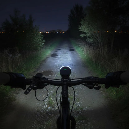 Foco Luz Frontal Led Bicicletas Sirena Fuerte Tres Modos 140 Negro