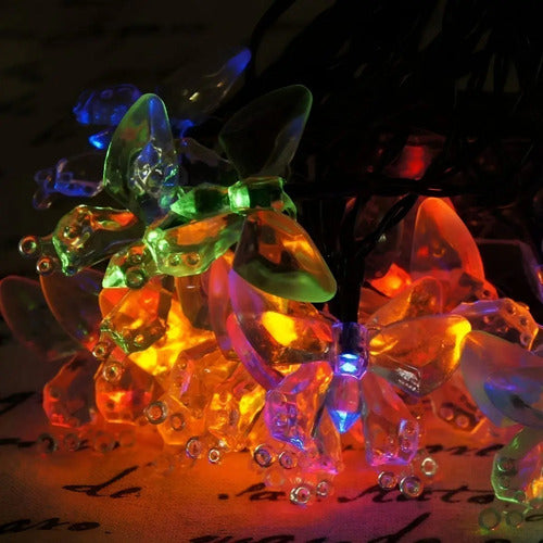 Guia Solar Guirnalda Luces Led Calidas Y Rgb Lamparas 5 Mts