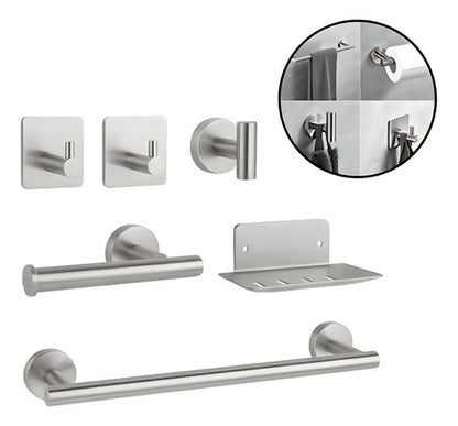 Set Accesorios Baño Juego 6 Piezas Acero Inoxidable