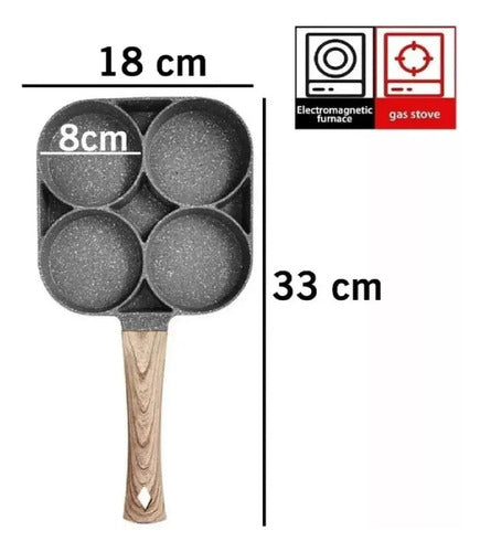 Sarten 4 Divisiones Antiadherente Huevos Tortillas Desayuno Varios