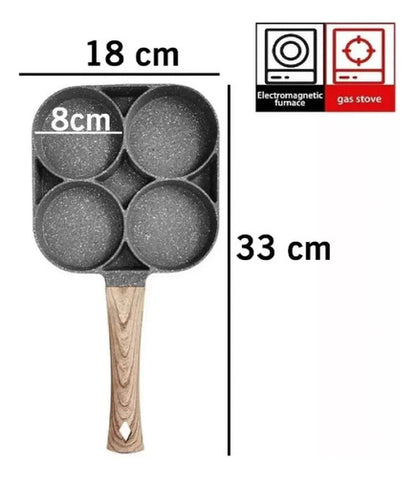 Sarten 4 Divisiones Antiadherente Huevos Tortillas Desayuno Varios