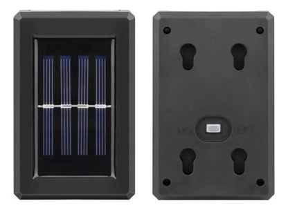 Set X3 Aplique Solar Pared Foco Led Exterior Lampara Spot Negro