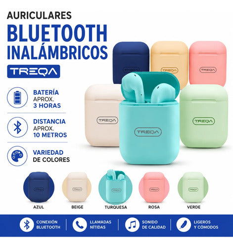 Auriculares Inalámbricos 6 Colores Bluetooth Estuche In Ear Verde