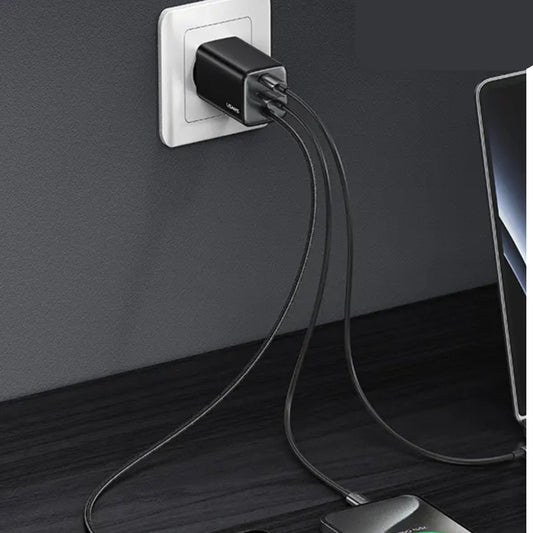 Cargador De Pared 65w Carga Rapida Usb Tipo C + Usb A