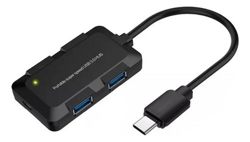 Adaptador Hub Usb Tipo C 4 Puertos Usb Notebook Pc Tablet
