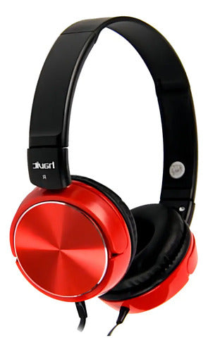 Auriculares Con Micrófono Para Tablet Y Celular Color Rojo