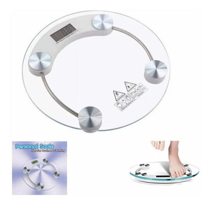 Balanza Digital Baño Personal Vidrio Templado 180kg Cuadrada Blanco