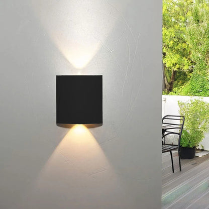 Aplique Exterior Bidireccional Luminaria Foco Lampara Pared Negro