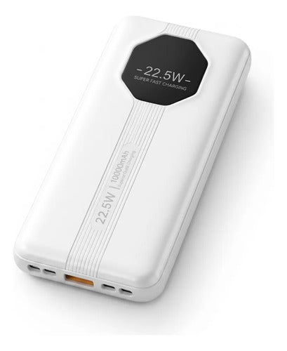Power Bank 10000mah 22.5w Cables Integrados Carga Rápida Blanco