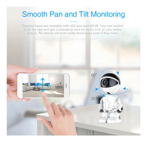 Camara De Seguridad Wifi Robot Monitor De Bebe 360° Yosee Color Blanco