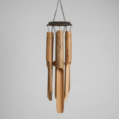 Adorno Llamador Viento Colgante Bambu Sonoro Jardin 85cm Marrón