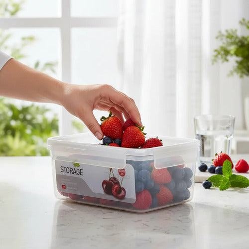 Set Recipientes Hermeticos Pack X3 Piezas Plastico 3 Tamaños Blanco