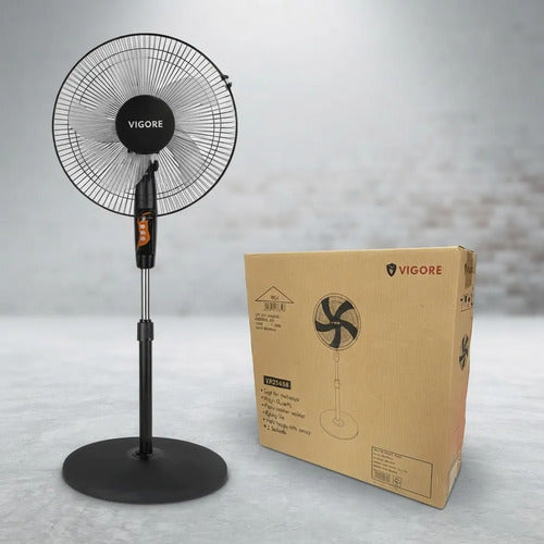 Ventilador De Pie 16 Pulgadas 5 Aspas Plástico 40w Ajustable 40.64 Cm Negro