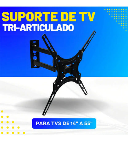 Soporte Tv De Pared Brazo Base Para Tv 14 A 55 Pulgadas 50kg Color Negro